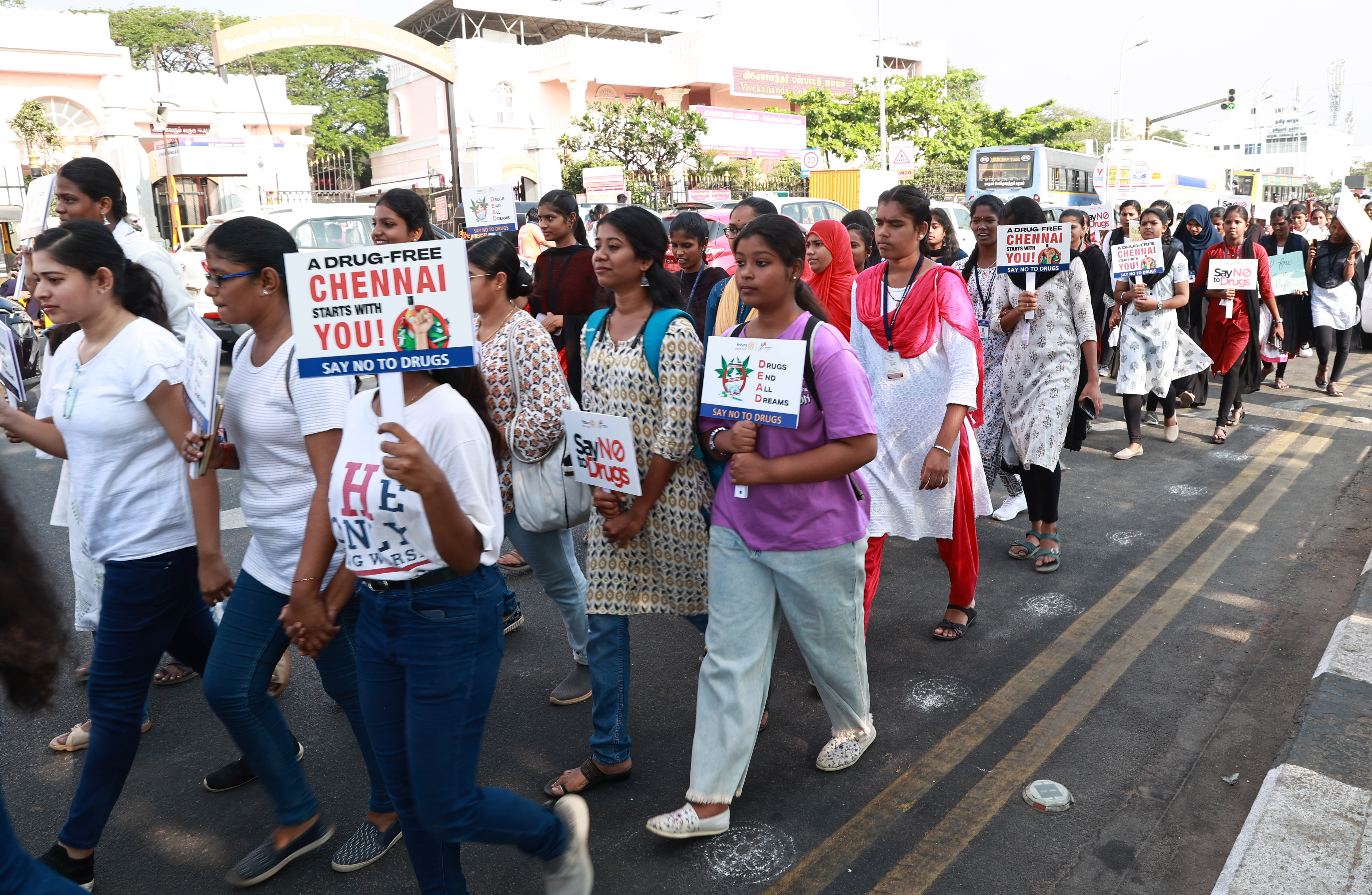 Sanghamitra ‘Peace Walk’ – Rotary International District 3234’s United Efforts with Queen Mary’s College to Combat Drug Addiction