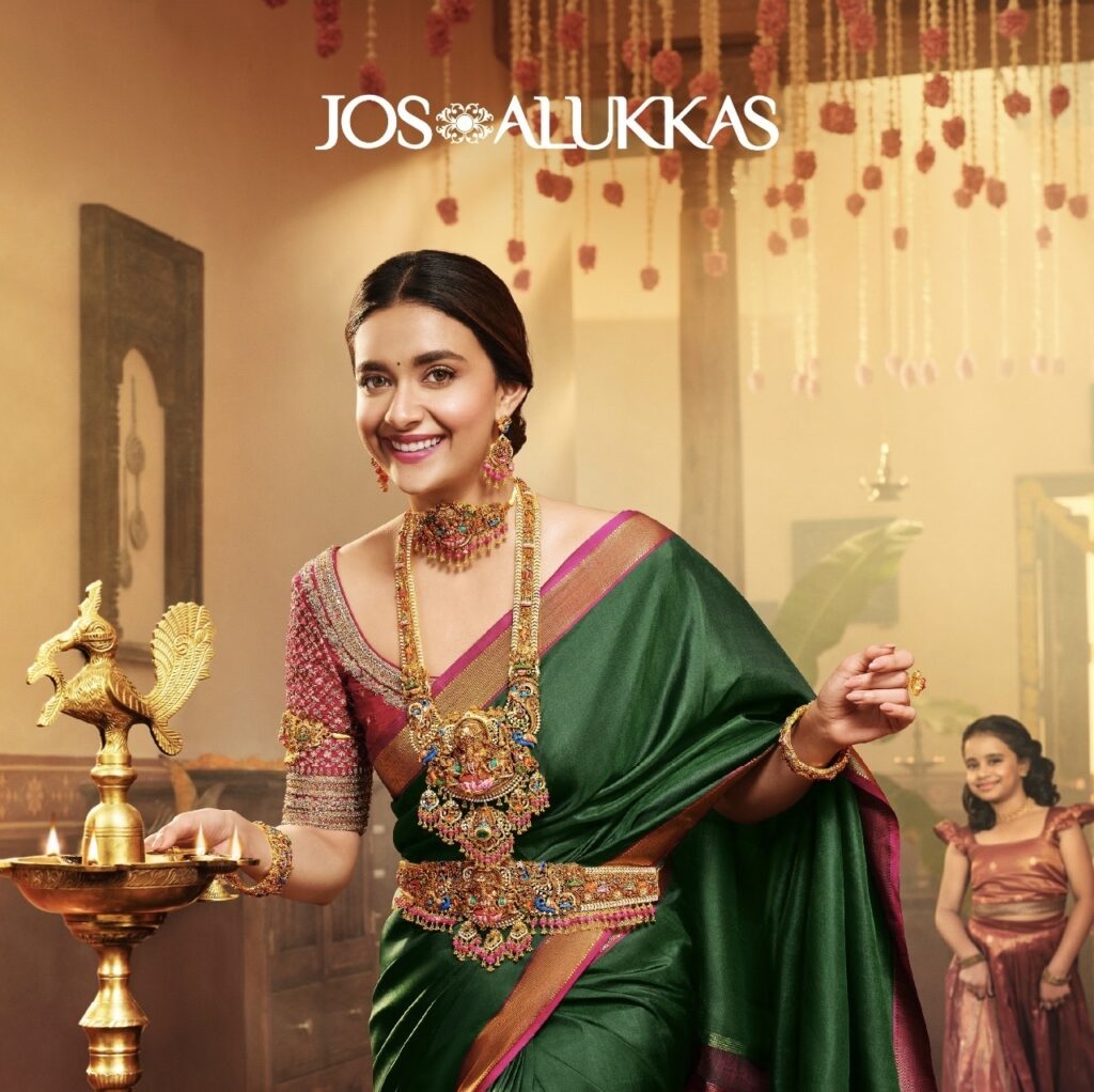 JOS ALUKKAS BRAND AMBASSADOR KEERTHI SURESH UNVEILS SHUBHA MANGALYAM WEDDING COLLECTION
