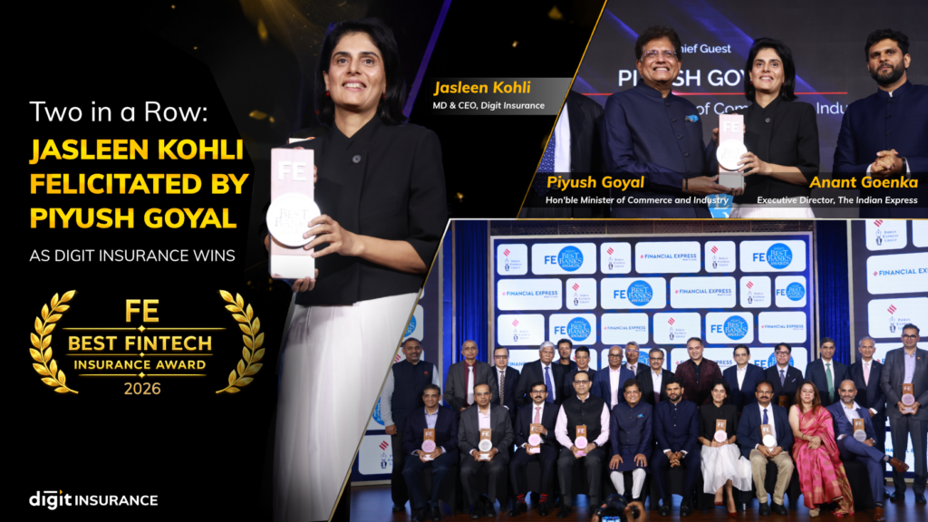 Piyush Goyal Felicitates Digit Insurance with ‘Best Fintech Insurance Award’ at FE Best Banks Awards 2026
